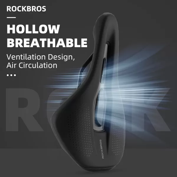 imageROCKBROS Bike Seat Road Bike Saddle for Men Women Lightweight Comfortable Bicycle Seat Accessories CRMO Shock Absorbing Cycling Seat for Road Mountain BikeBlackCRMO Steel