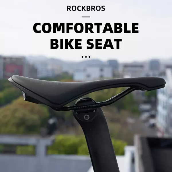 imageROCKBROS Bike Seat Road Bike Saddle for Men Women Lightweight Comfortable Bicycle Seat Accessories CRMO Shock Absorbing Cycling Seat for Road Mountain BikeBlackCRMO Steel