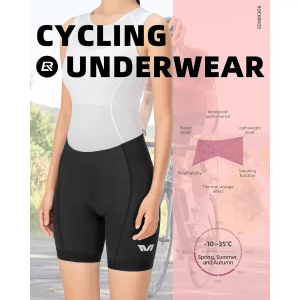 imageROCKBROS Bike Shorts for Women Padded Bike Shorts Womens Cycling Shorts 4D Breathable Pad Mountain Road Bike Tights
