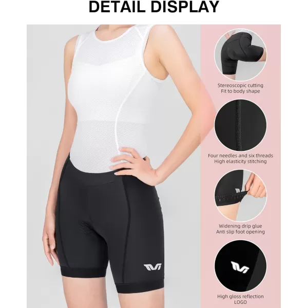 imageROCKBROS Bike Shorts for Women Padded Bike Shorts Womens Cycling Shorts 4D Breathable Pad Mountain Road Bike Tights