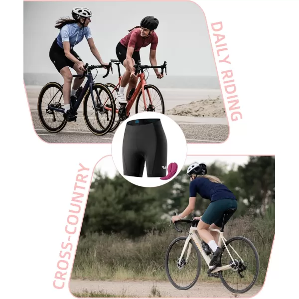 imageROCKBROS Bike Shorts for Women Padded Bike Shorts Womens Cycling Shorts 4D Breathable Pad Mountain Road Bike Tights