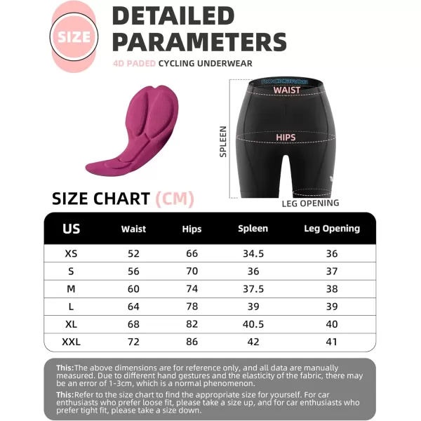imageROCKBROS Bike Shorts for Women Padded Bike Shorts Womens Cycling Shorts 4D Breathable Pad Mountain Road Bike Tights