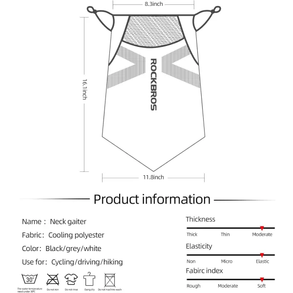 imageROCKBROS Cooling Neck Gaiter with Ear Loops Summer Face Coverings for Men Women Cycling Fishing MaskBlack