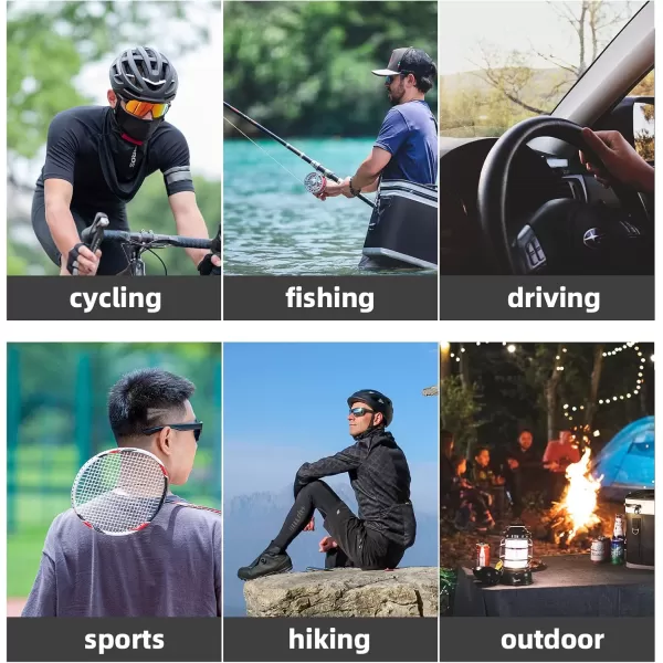 imageROCKBROS Cooling Neck Gaiter with Ear Loops Summer Face Coverings for Men Women Cycling Fishing MaskBlack