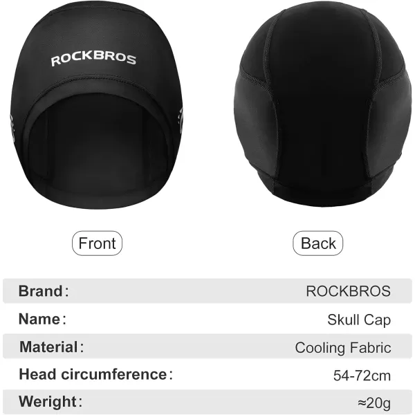 imageROCKBROS Cooling Skull Cap Helmet Liner for Men Motorcycle Skull Caps Summer Beanie Black