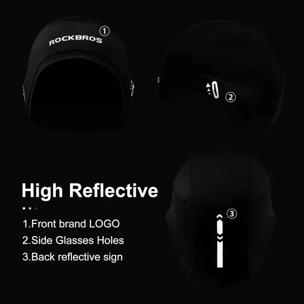 imageROCKBROS Cooling Skull Cap Helmet Liner for Men Motorcycle Skull Caps Summer Beanie Black