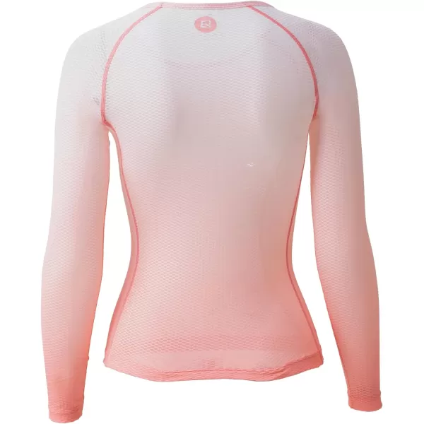 imageROCKBROS Cycling Base Layer Women Quick Dry Long Sleeve Cycling Jersey Compression Mesh Undershirt Breathable Biker ShirtsPink