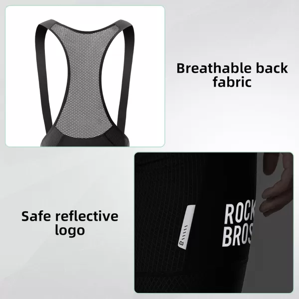imageROCKBROS Cycling Bib Shorts Mens 3D Padded Bike Bib Shorts Bicycle Biking Bib Shorts with Pockets