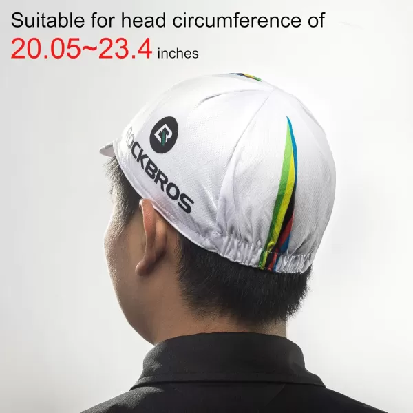 imageROCKBROS Cycling Cap Sun Visor Ployester Breathable Hat for Men Women Motorcycle Caps Road Mountain BikeRainbow White