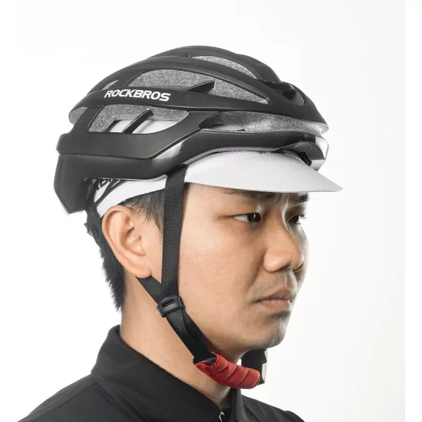 imageROCKBROS Cycling Cap Sun Visor Ployester Breathable Hat for Men Women Motorcycle Caps Road Mountain BikeWhite Black