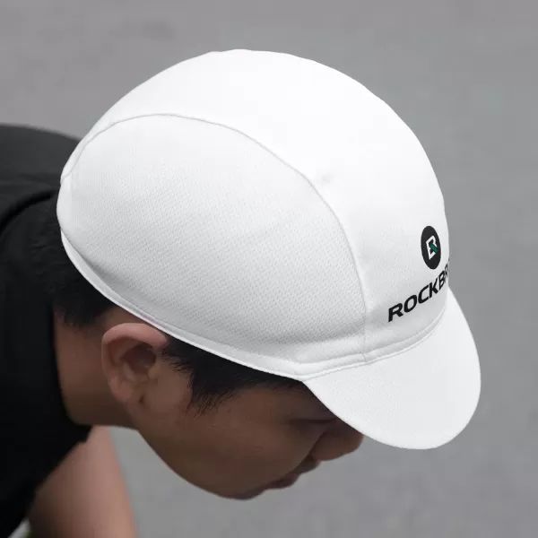 imageROCKBROS Cycling Cap Sun Visor Ployester Breathable Hat for Men Women Motorcycle Caps Road Mountain BikeWhite Black