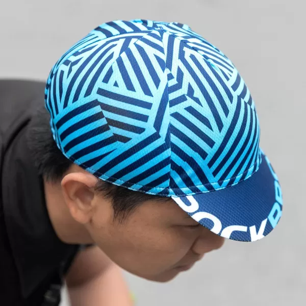 imageROCKBROS Cycling Cap Sun Visor Ployester Breathable Hat for Men Women Motorcycle Caps Road Mountain BikeZebra Blue