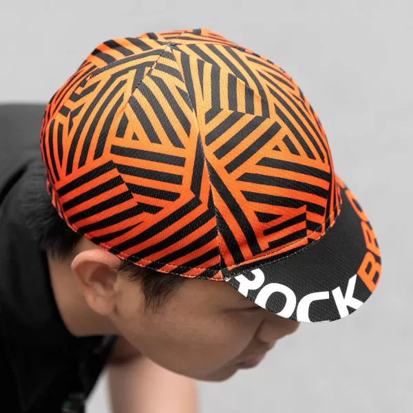 imageROCKBROS Cycling Cap Sun Visor Ployester Breathable Hat for Men Women Motorcycle Caps Road Mountain BikeZebra Orange