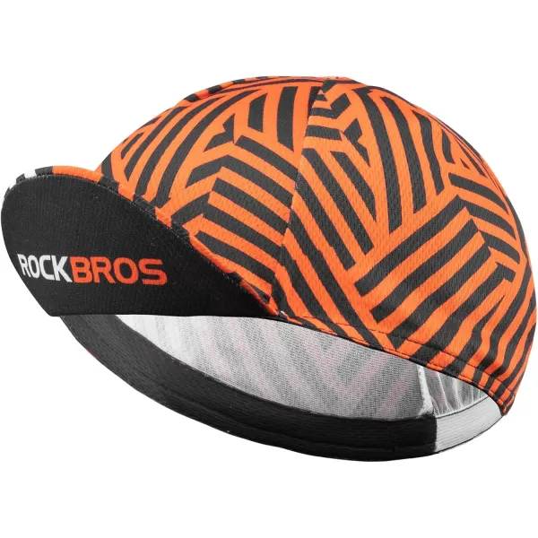 imageROCKBROS Cycling Cap Sun Visor Ployester Breathable Hat for Men Women Motorcycle Caps Road Mountain BikeZebra Orange