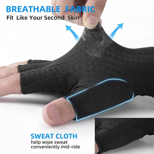 imageROCKBROS Cycling Gloves Bike Gloves Biking Gloves for Men and Women Half Finger MTB Road Bicycle Gloves  Absorbing Gel Pad AntiSlip Breathable Motorcycle Mountain Bike Gloves UnisexUS SAsian M