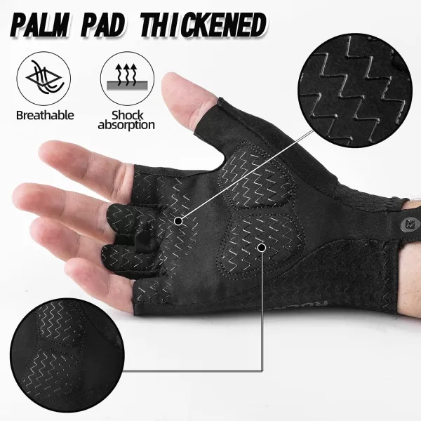 imageROCKBROS Cycling Gloves Bike Gloves Biking Gloves for Men and Women Half Finger MTB Road Bicycle Gloves  Absorbing Gel Pad AntiSlip Breathable Motorcycle Mountain Bike Gloves UnisexUS SAsian M