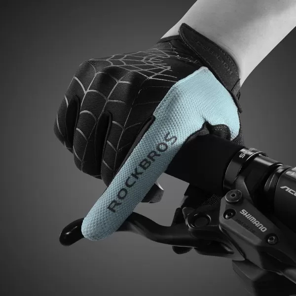 imageROCKBROS Cycling Gloves for Men Mountain Bike Gloves Bicycle Gloves SBR Pad AntiSlip Road Riding Gloves for Spring Autumn Breathable Sports GlovesGray