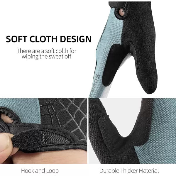 imageROCKBROS Cycling Gloves for Men Mountain Bike Gloves Bicycle Gloves SBR Pad AntiSlip Road Riding Gloves for Spring Autumn Breathable Sports GlovesGray