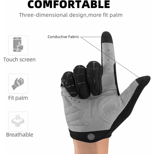 imageROCKBROS Cycling Gloves for Men Mountain Bike Gloves Bicycle Gloves SBR Pad AntiSlip Road Riding Gloves for Spring Autumn Breathable Sports GlovesRed Black