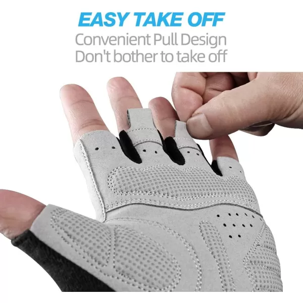 imageROCKBROS Cycling Gloves for Men Mountain Bike Gloves Bicycle Gloves SBR Pad AntiSlip Road Riding Gloves for Spring Autumn Breathable Sports GlovesShortRed Black