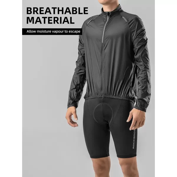 imageROCKBROS Cycling Jacket Windbreaker Summer Bike Outdoor Skinsuit Waterproof Jacket Sun Protection Riding Equipment UPF50Black