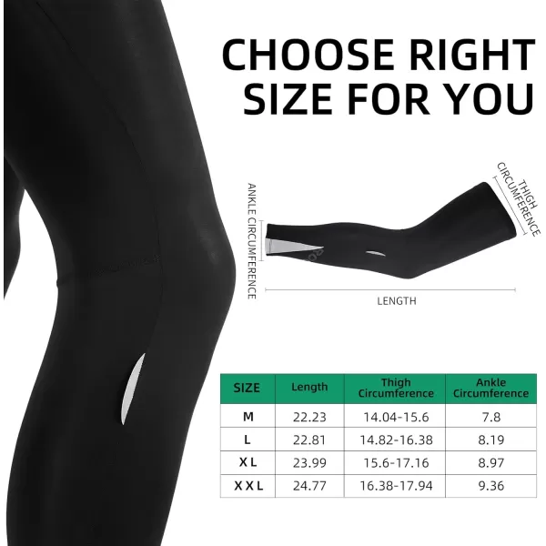 imageROCKBROS Cycling Leg Sleeve Basketball Full Leg Compression Sleeve UV Protection Cooling Long Leg Sleeves for Men Women