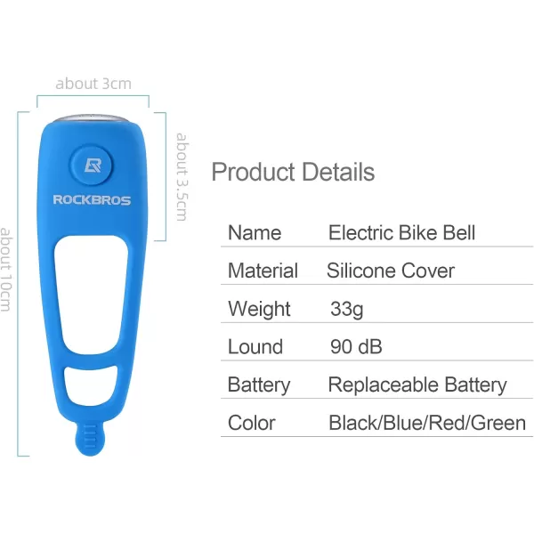 imageROCKBROS Electra Bike Bell Electric Cycling Bells Horn Bicycle Horns WaterResistant Bike BellsBlue