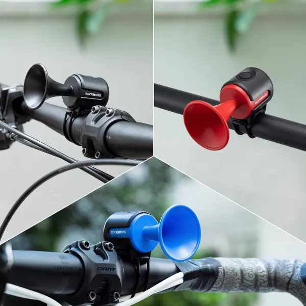 imageROCKBROS Electric Bike Horn 120dB Adults Kids Bike Horn Alarm IPX4 Waterproof Electronic Bicycle Horns for Handlebars Ebike Scooter HornBlack