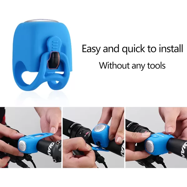 imageROCKBROS Electric Bike Horn 90 dB Electra Bike Bell Loud Bike Horn Electronic for Adults Kids Bicycle BellsRed