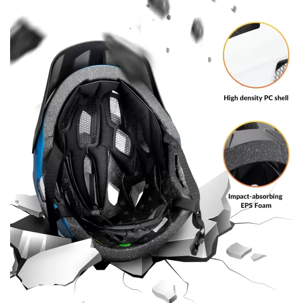 imageROCKBROS Kids Bike Helmet Adjustable Detachable Full Face Bike Helmet for Children Bicycle Skateboard Scooter Protective GearBlue White Black