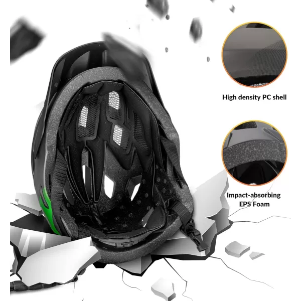 imageROCKBROS Kids Bike Helmet Adjustable Detachable Full Face Bike Helmet for Children Bicycle Skateboard Scooter Protective GearGreen Silver Black