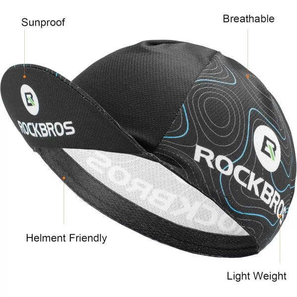 imageROCKBROS Mens Cycling Cap Breathable Sun Proof Helmet Liner HatBlack Blue