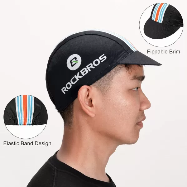imageROCKBROS Mens Cycling Cap Breathable Sun Proof Helmet Liner HatBlack Orange