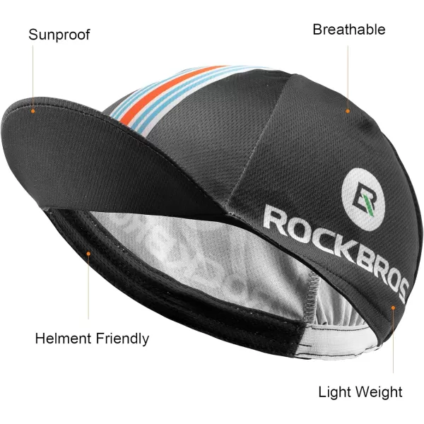imageROCKBROS Mens Cycling Cap Breathable Sun Proof Helmet Liner HatBlack Orange