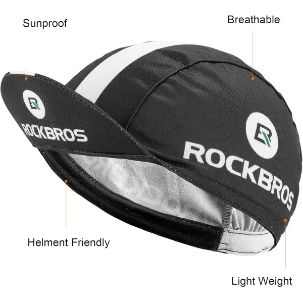 imageROCKBROS Mens Cycling Cap Breathable Sun Proof Helmet Liner HatBlack White