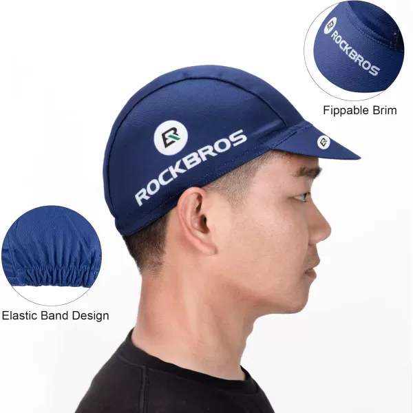 imageROCKBROS Mens Cycling Cap Breathable Sun Proof Helmet Liner HatDark Blue