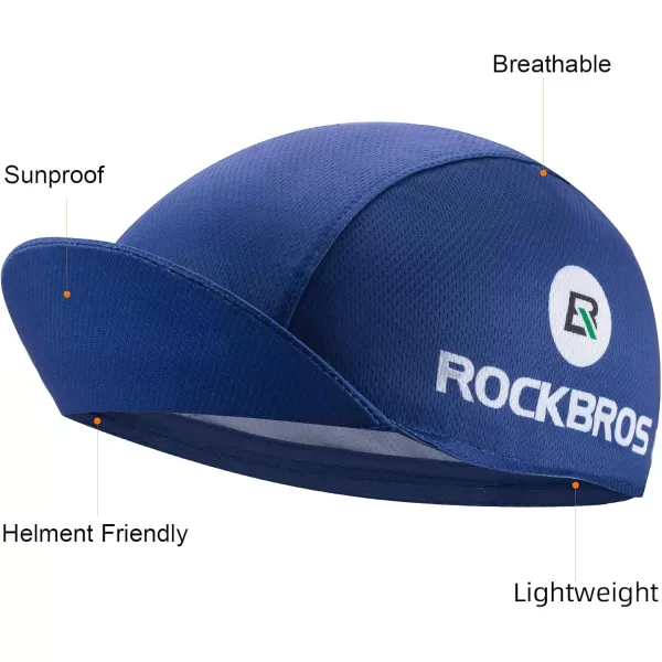 imageROCKBROS Mens Cycling Cap Breathable Sun Proof Helmet Liner HatDark Blue