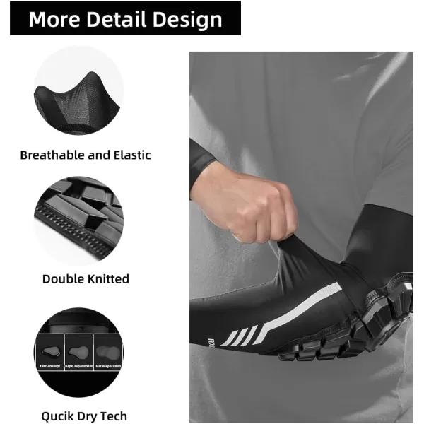 imageROCKBROS Mens Elbow Pads Arm Sleeves UPF50 UV Protection Basketball Shooter Sleeves Elbow Compression Cooling Sleeves
