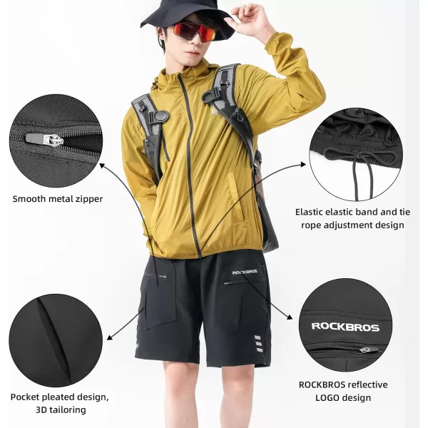 imageROCKBROS Mens Mountain Bike Shorts Bicycle MTB Shorts 4D Padded Loosefit MTB Cycling Shorts for Men Baggy Bike ShortsBlack