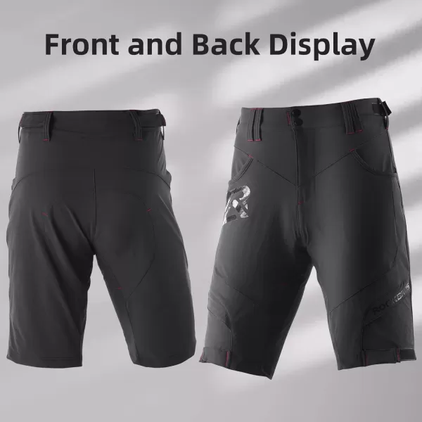imageROCKBROS Mountain Bike Shorts MTB Bike Shorts for Men Padded Mountain Bike ShortsBlack