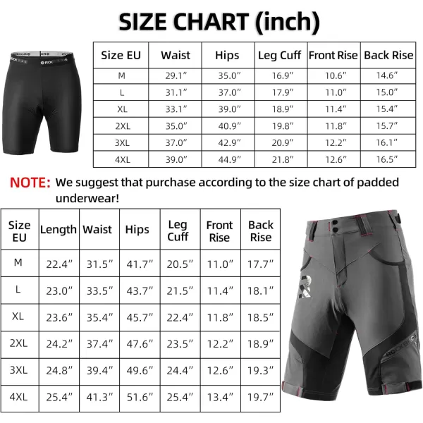 imageROCKBROS Mountain Bike Shorts MTB Bike Shorts for Men Padded Mountain Bike ShortsBlack