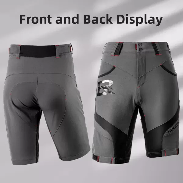 imageROCKBROS Mountain Bike Shorts MTB Bike Shorts for Men Padded Mountain Bike ShortsDark Gray