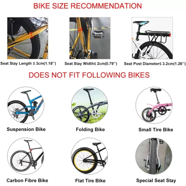 imageROCKBROS Rear Bike Racks Quick Release Bike Cargo Rack Bike Rack for Back of Bike Aluminum Alloy Mountain Bike Rear Rack