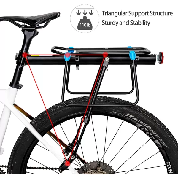 imageROCKBROS Rear Bike Racks Quick Release Bike Cargo Rack Bike Rack for Back of Bike Aluminum Alloy Mountain Bike Rear Rack