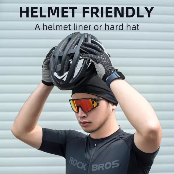 imageROCKBROS Skull Cap Cooling Helmet Liner Beanie Mesh Cycling Running Hat for Men Women Fits Under HelmetsBlue