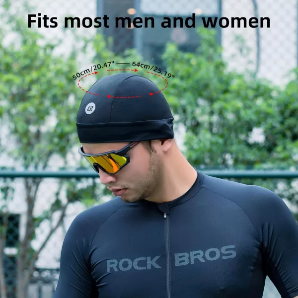 imageROCKBROS Skull Cap Cooling Helmet Liner Beanie Mesh Cycling Running Hat for Men Women Fits Under HelmetsBlue