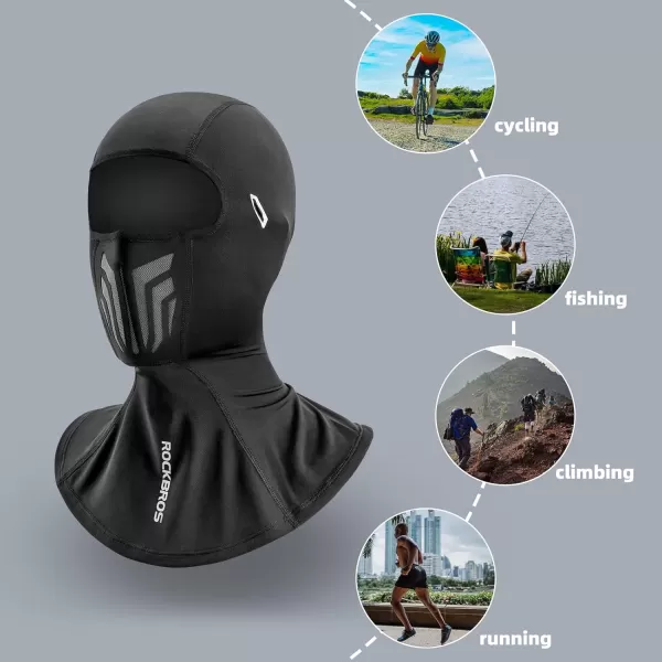 imageROCKBROS Summer Balaclava Cooling Face Mask Cover Ice Silk Neck Gaiter Hood for Men Women Cycling Motorcycling Running Climbing Black