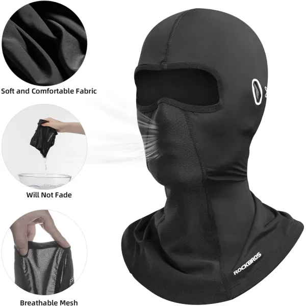 imageROCKBROS Summer Balaclava Face Mask Cooling Neck Gaiter Breathable Face Covering Motorcycle Cycling for Men WomenBlack 2 Packs