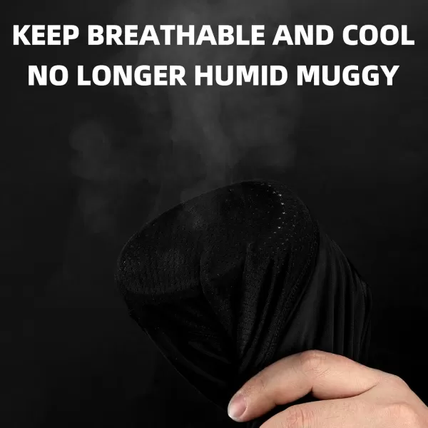 imageROCKBROS Summer Balaclava Face Mask Cooling Neck Gaiter Breathable Face Covering Motorcycle Cycling for Men WomenBlack 3 Packs