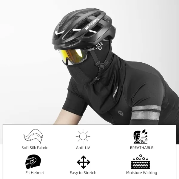 imageROCKBROS Summer Balaclava Face Mask Cooling Neck Gaiter Breathable Face Covering Motorcycle Cycling for Men WomenBlack 3 Packs